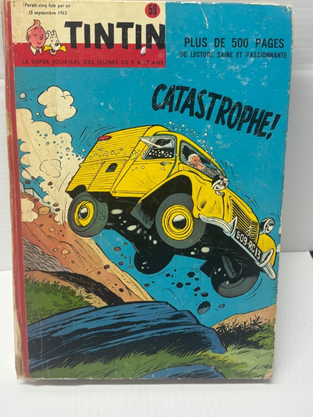 Tintin Bound Volume 59 Magazine 1963 Vintage French Comics 500 Pages